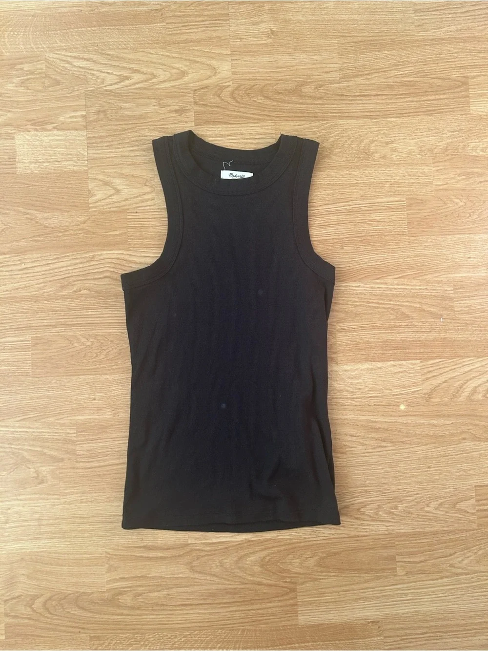 Madewell Black Ribbed Tank Top - Picture 1 of 2